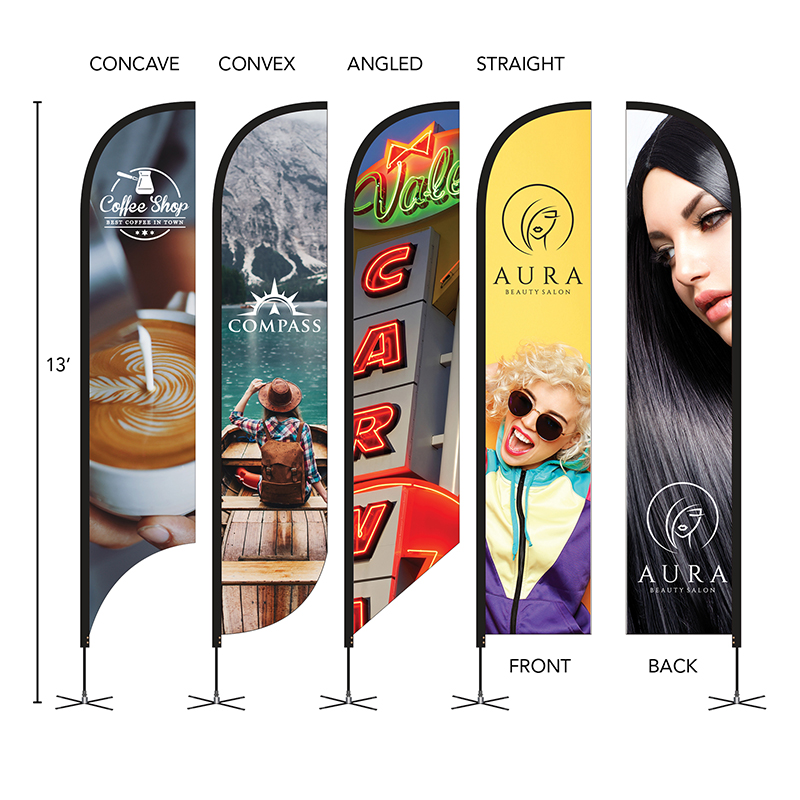 Picture of DisplaySplash 13' Double-Sided Custom Feather Flag