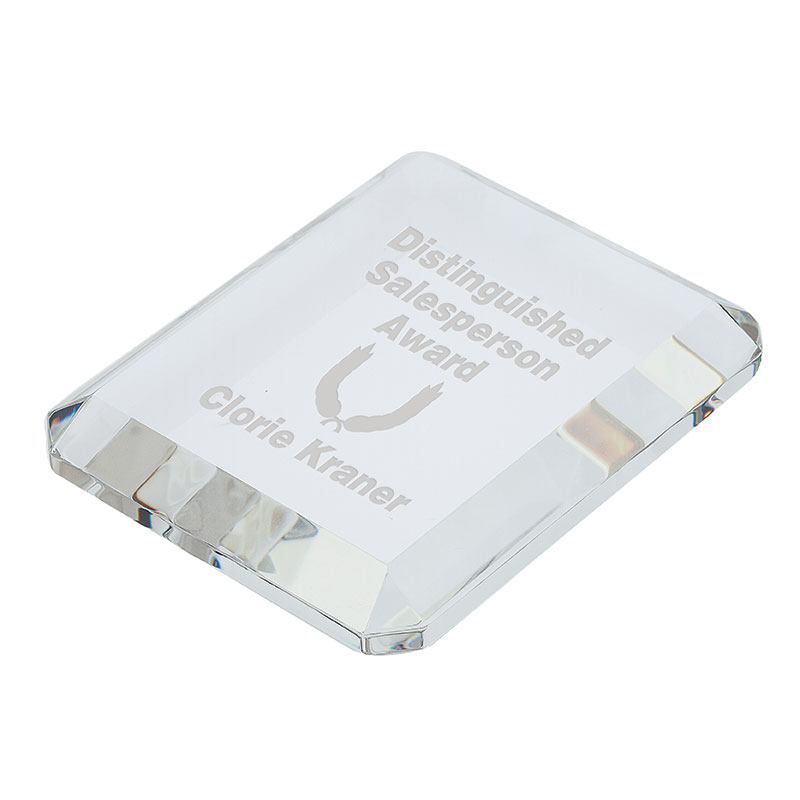 Picture of Prato Rectangle Crystal Paperweight