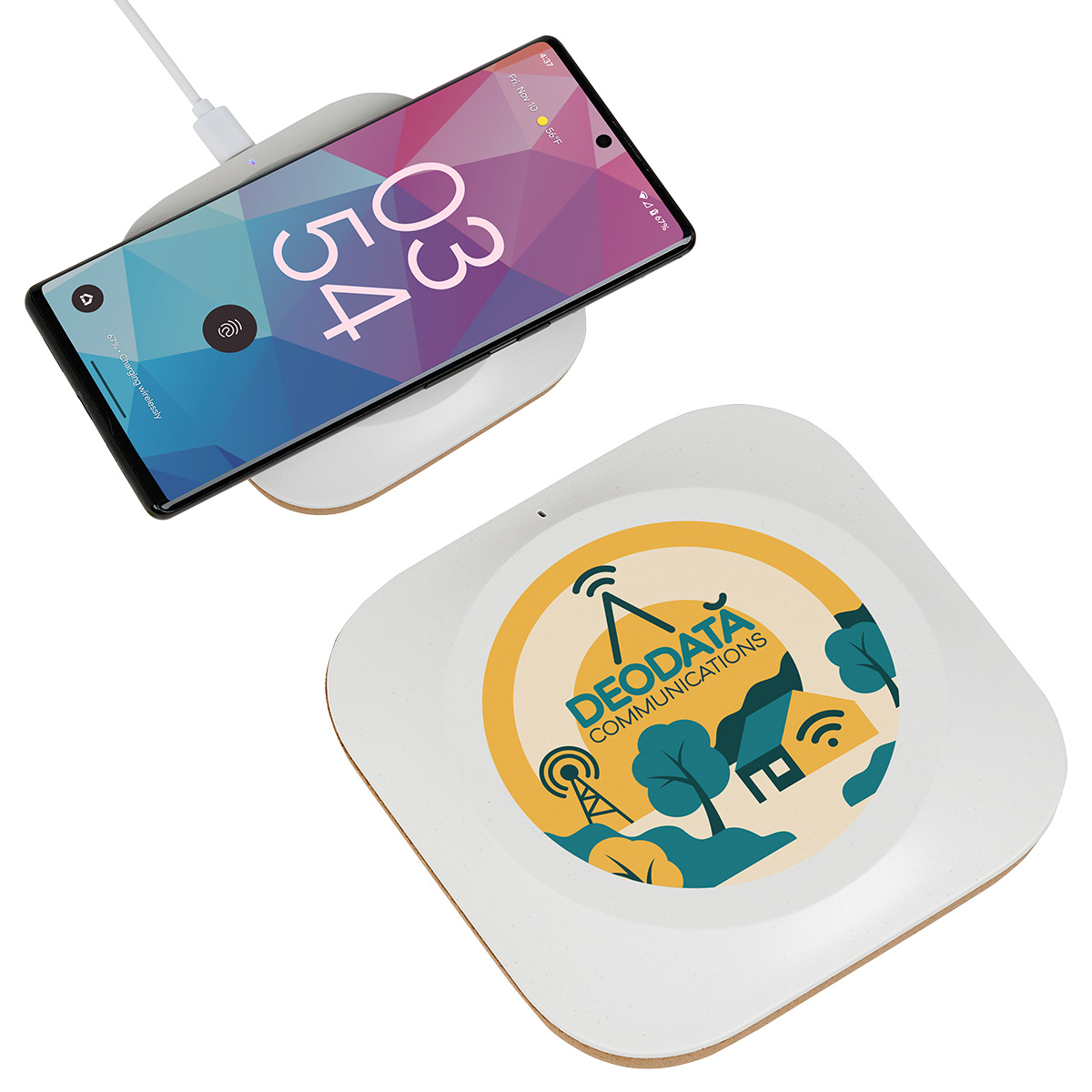 Picture of Trident 15W Wireless Charger Made With FSC® Cork & Recycled Plastic