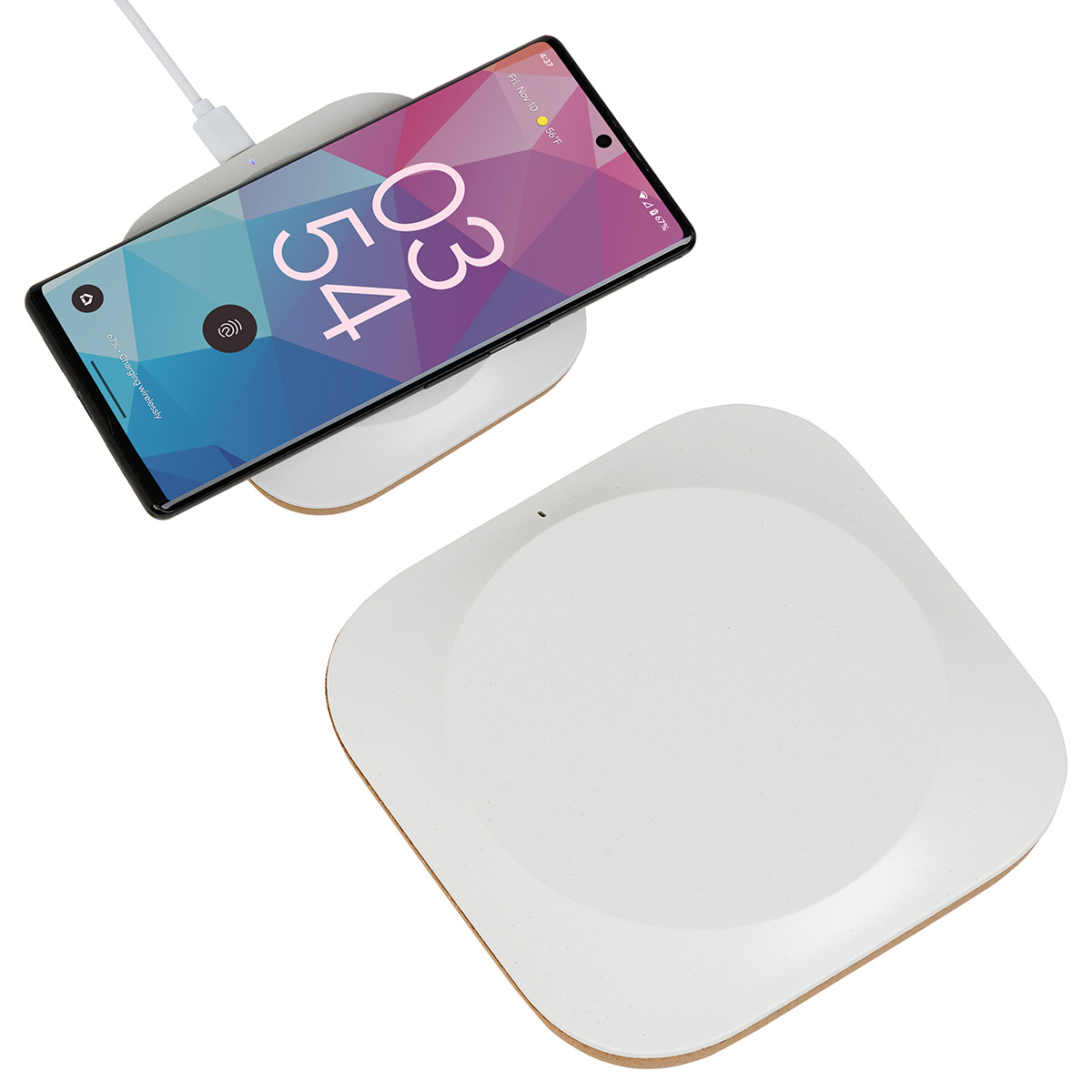 Picture of Trident 15W Wireless Charger Made With FSC® Cork & Recycled Plastic