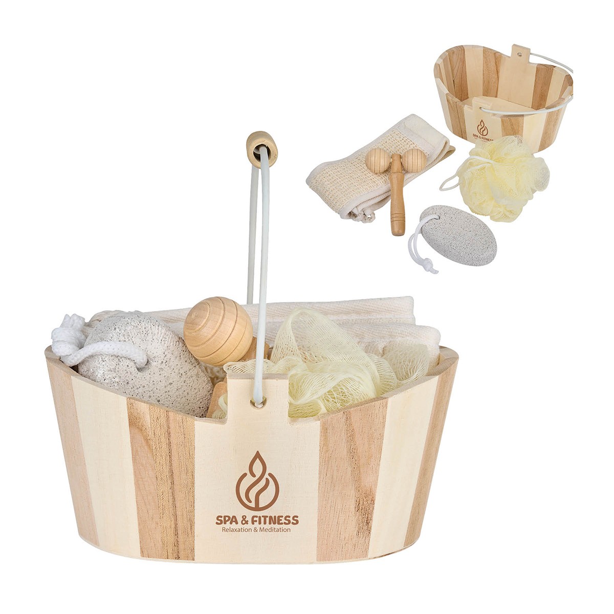 Picture of Serene 4pc Spa Kit in Wooden Bucket