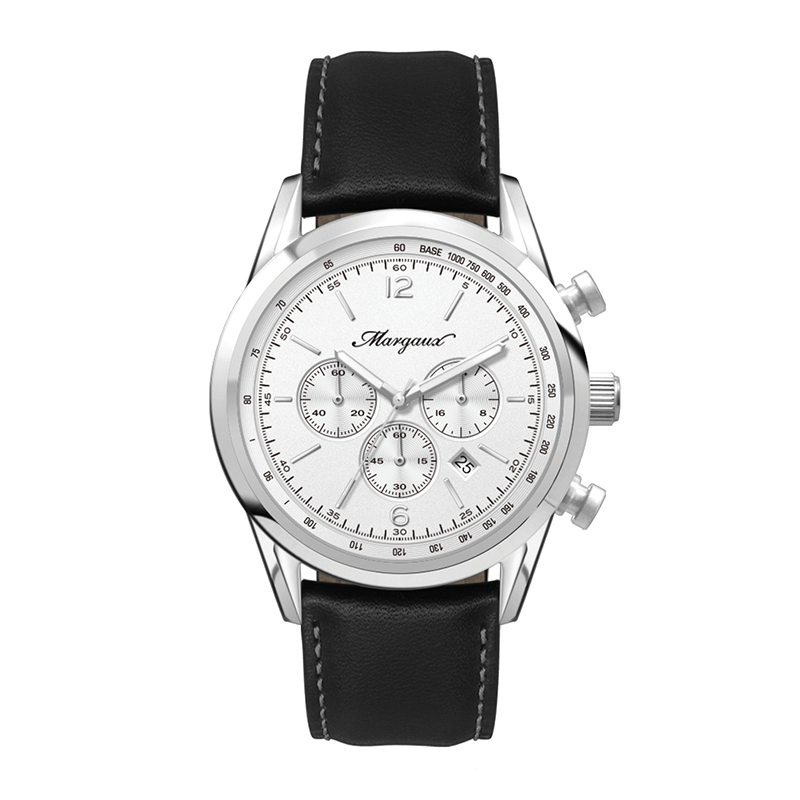 Picture of Wc3064 42mm Steel Silver Case, Chronograph Mvmt, White Dial, Dte Display, Leather Strap, Flat Minera