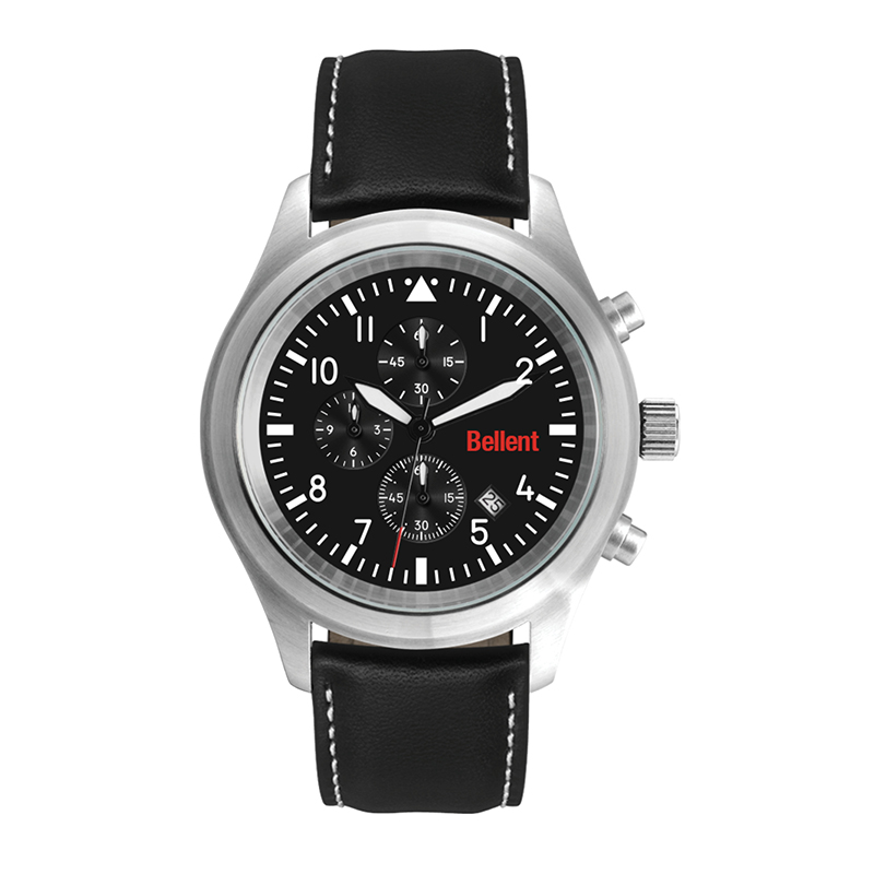 Picture of Wc3096 44mm Steel Matte Silver Case, Chronograph Mvmt, Black Dial, Dte Display, Leather Strap, Flat 