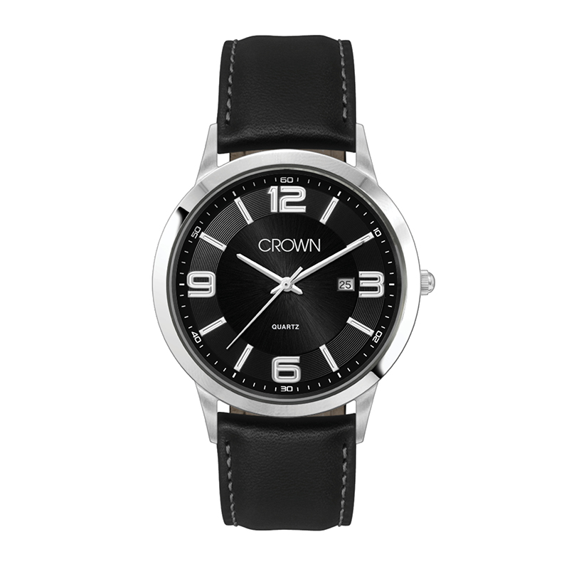 Picture of Wc4216 43mm Steel Silver Case, 3 Hand Mvmt, Black Dial, Dte Display, Leather Strap, Flat Mineral Cry