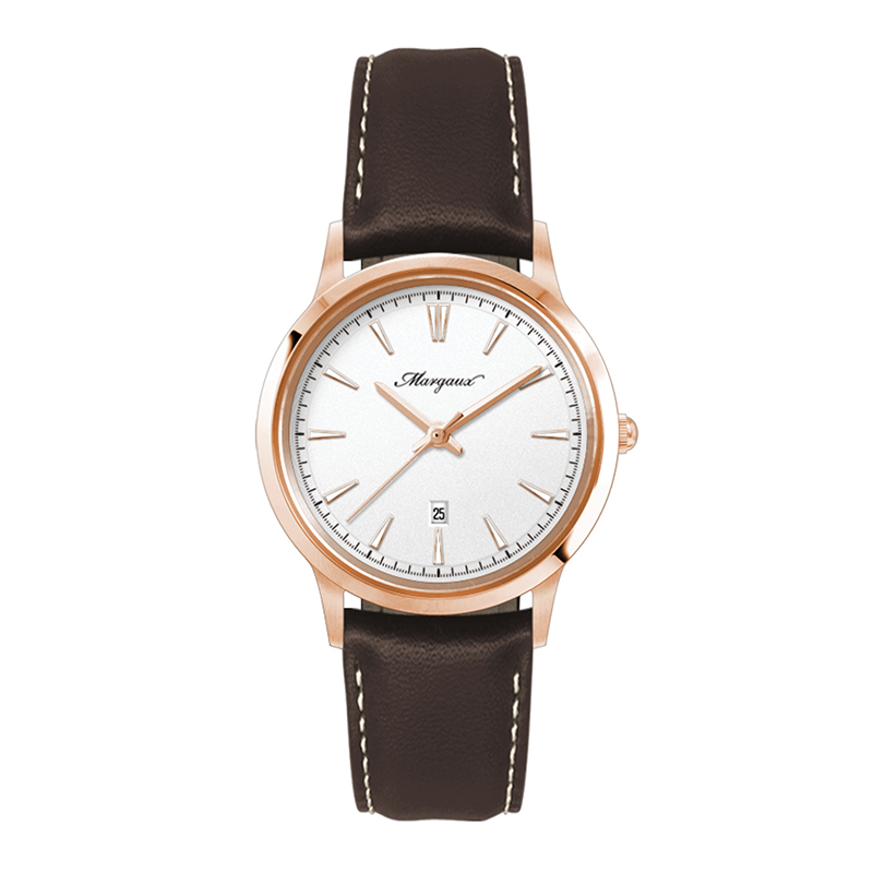Picture of Wc4219 22mm Steel Rose Gold Case, 3 Hand Mvmt, White Dial, Dte Display, Leather Strap, Flat Mineral 