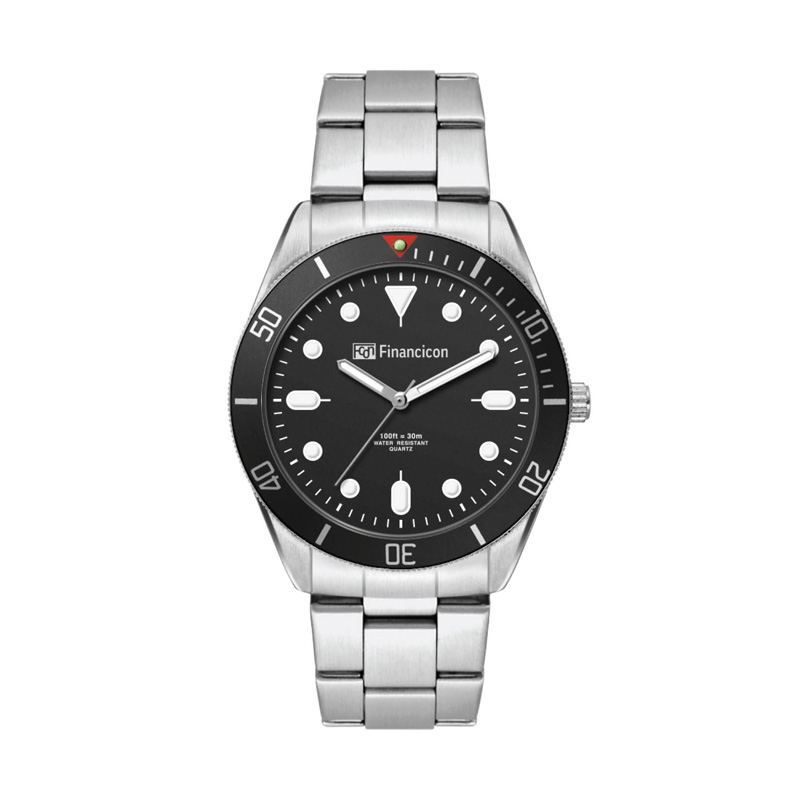 Picture of 42mm, Silver Metal Case, Bk Bezel, 3-Hand Mvt