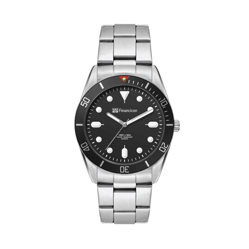 Picture of 34mm, Silver Metal Case, Bk Bezel, 3-Hand Mvt