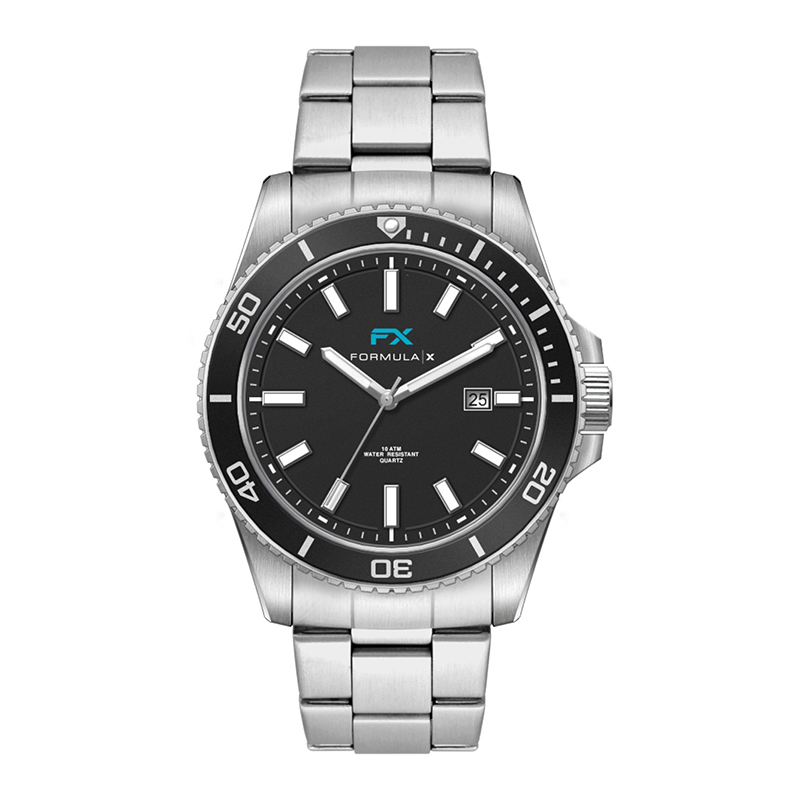 Picture of Wc5264 42.5mm Steel Silver Case, 3 Hand Mvmt, Black Dial, Dte Display, Bk Rotating Bezel, Silver Bra