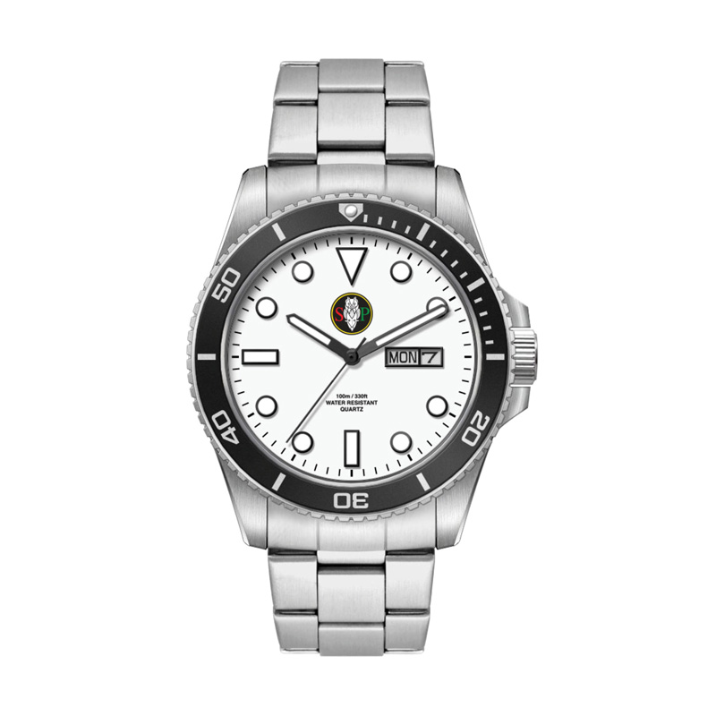 Picture of 42.5mm, Ss, Silver Case, Bk Bezel, 3-Hand Mvt, Day-Dte