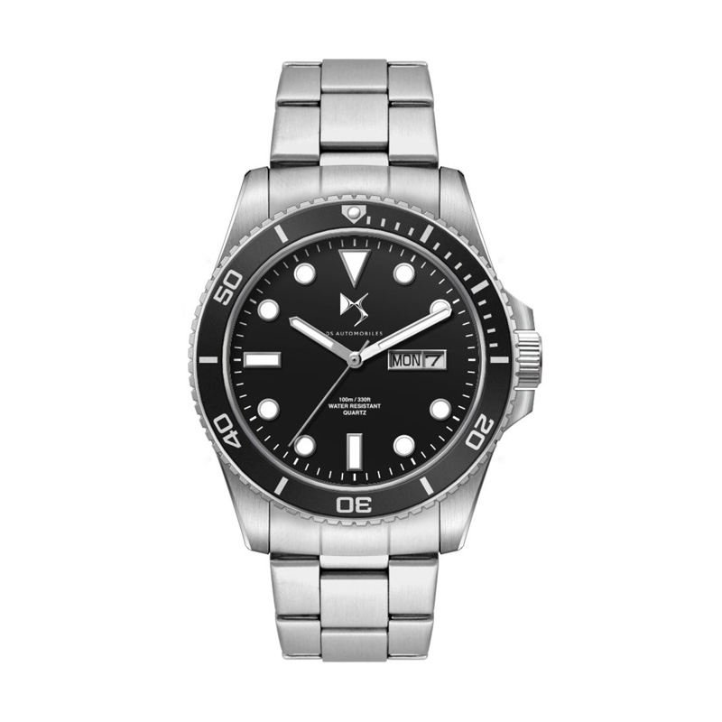 Picture of 42.5mm, Ss, Silver Case, Bk Bezel, 3-Hand Mvt, Day-Dte