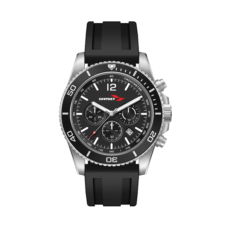 Picture of Wc5842 42.5 Steel Matte Silver Case, Chronograph Mvmt, Black Dial, Dte Display, Bk Rotating Bezel, S