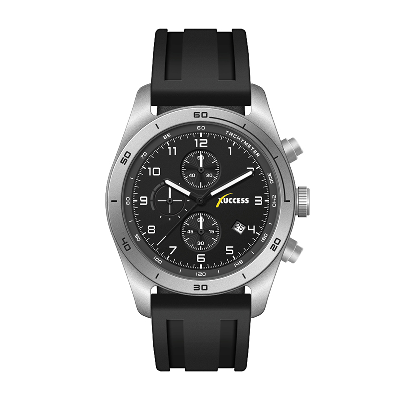 Picture of Wc6502 42mm Steel Matte Silver Case, Chronograph Mvmt, Black Dial, Dte Display, Silicone Strap, Flat
