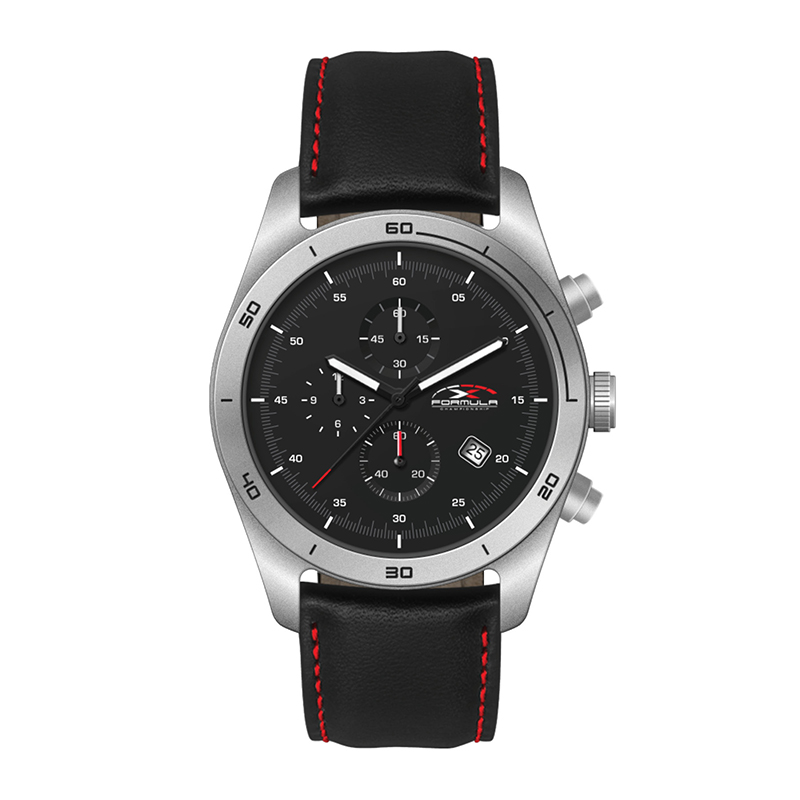 Picture of Wc6506 42mm Steel Matte Silver Case, Chronograph Mvmt, Black Dial, Dte Display, Leather Strap, Flat 