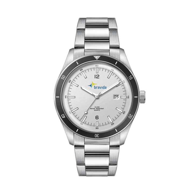 Picture of 41mm, Ss, Silver Case, Bk Bezel, 3-Hand Mvt, Dte