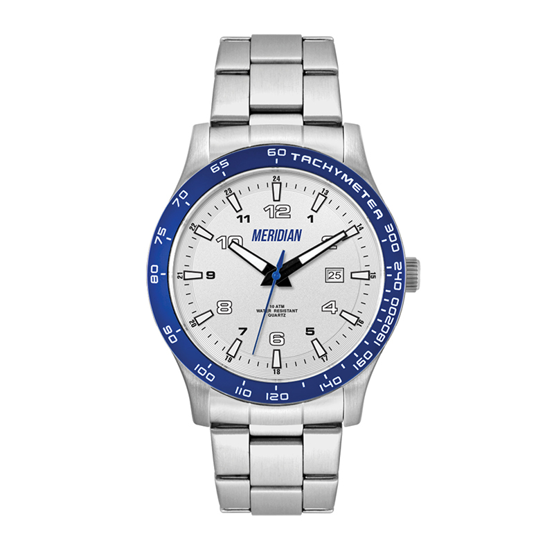 Picture of Wc8438 43.5mm Steel Matte Silver Case, 3 Hand Mvmt, Silver Dial, Dte Display, Bl Rotating Bezel, Sil