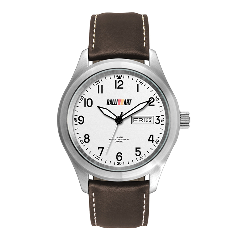Picture of Wc8508 44mm Steel Matte Silver Case, 3 Hand Mvmt, White Dial, Day/Date Display, Leather Strap, Flat 