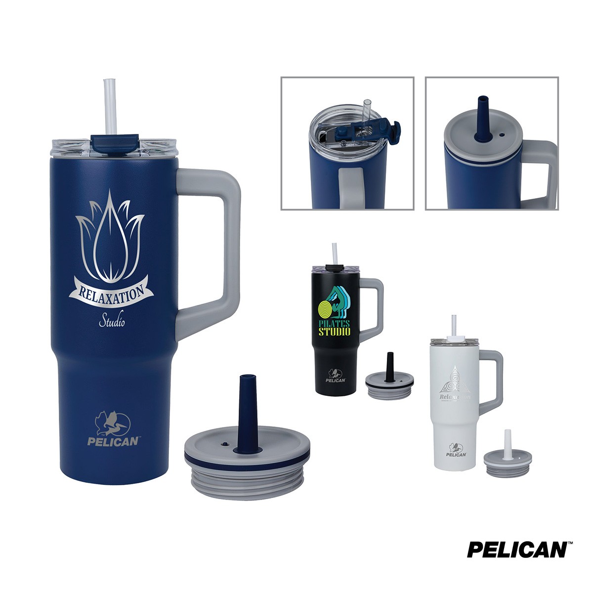 Picture of Pelican Dayventure 24 oz. Recycled Double Wall Stainless Steel Double Lid Travel Tumbler