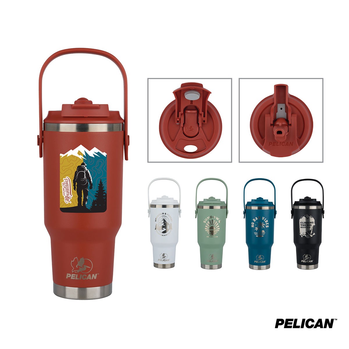 Picture of Pelican Porter Dual Swing 30 oz. Recycled Double Wall Stainless Steel Tumbler
