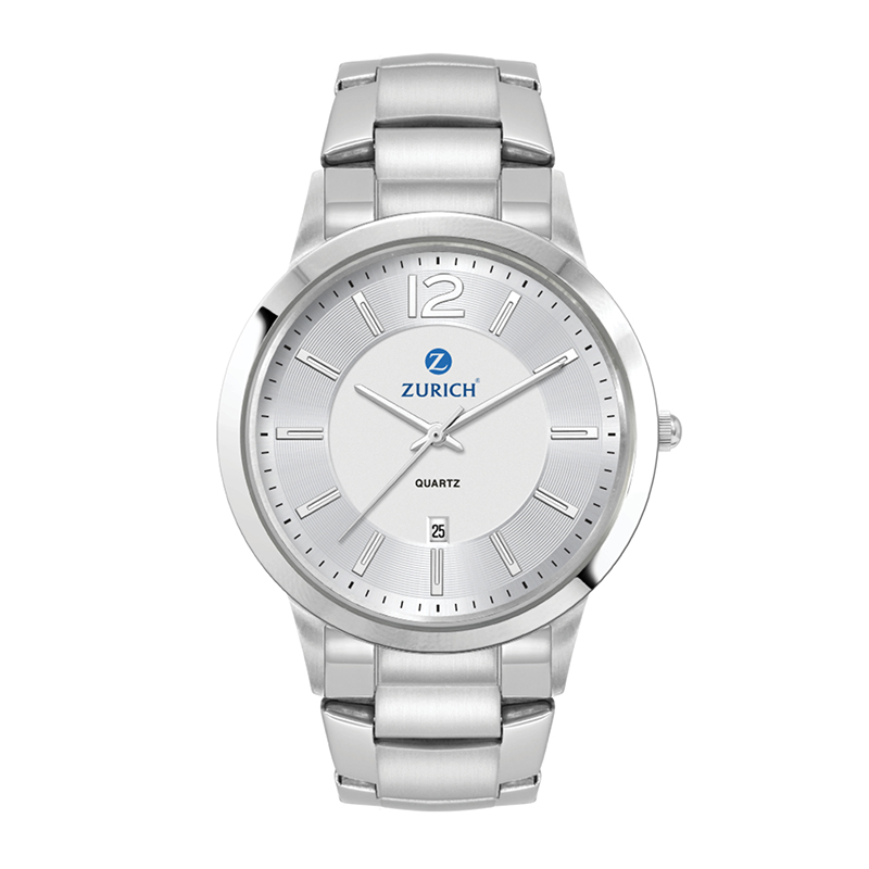 Picture of Watch Creations 43MM, 3 HAND WITH DATE, 2 TONE STAINLESS STEEL CASE, MATTE SILVER DIAL, WRAPPED EDGE