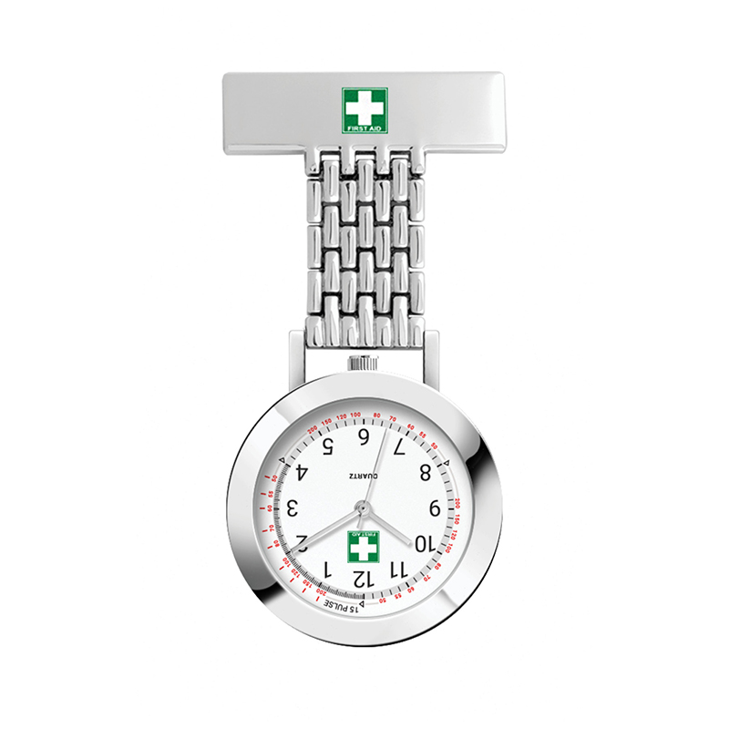 Picture of Wc8217 33mm Metal Silver Case, Nurse Watch, 3 Hand Mvmt, Rectangular Metal Clip
