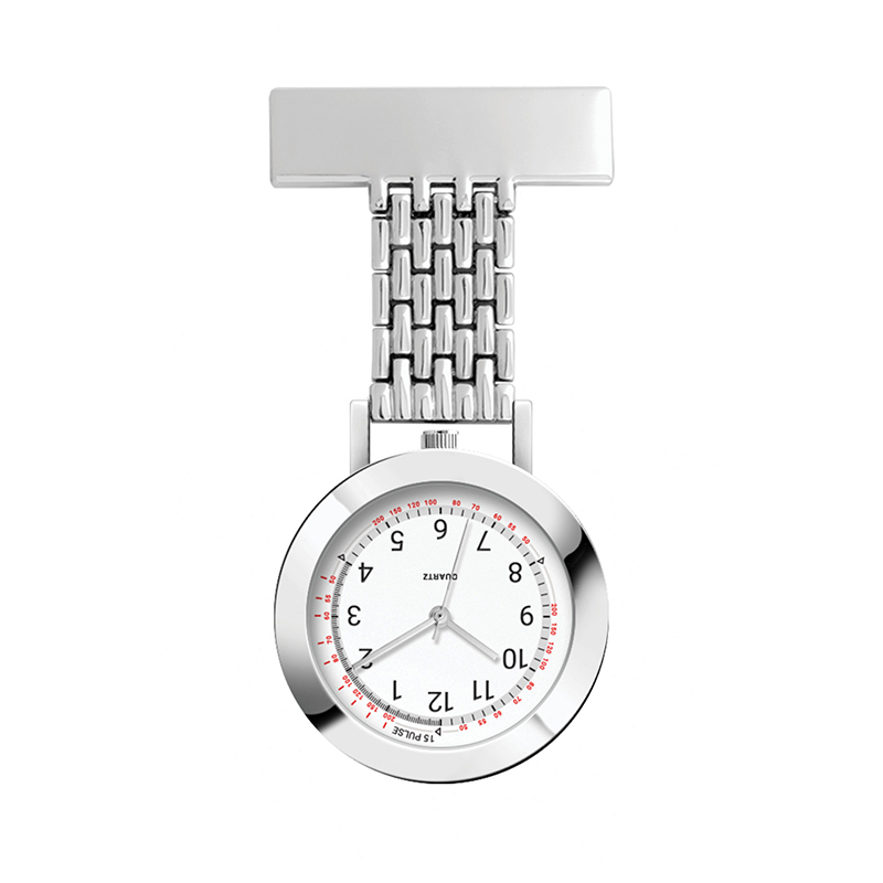 Picture of Wc8217 33mm Metal Silver Case, Nurse Watch, 3 Hand Mvmt, Rectangular Metal Clip