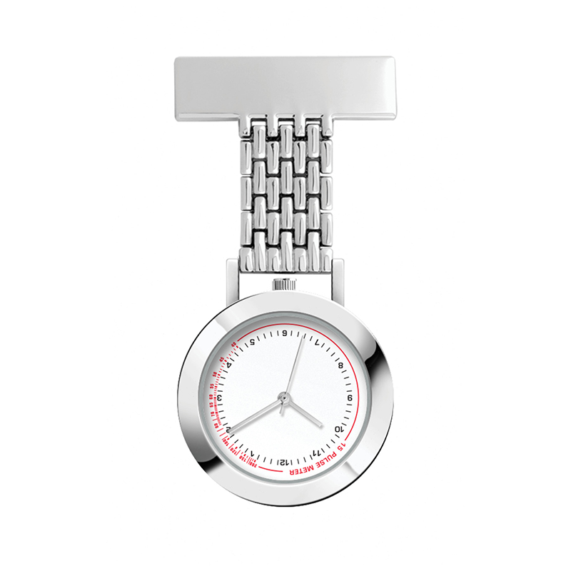 Picture of Wc8219 33mm Metal Silver Case, Nurse Watch, 3 Hand Mvmt, Rectangular Metal Clip