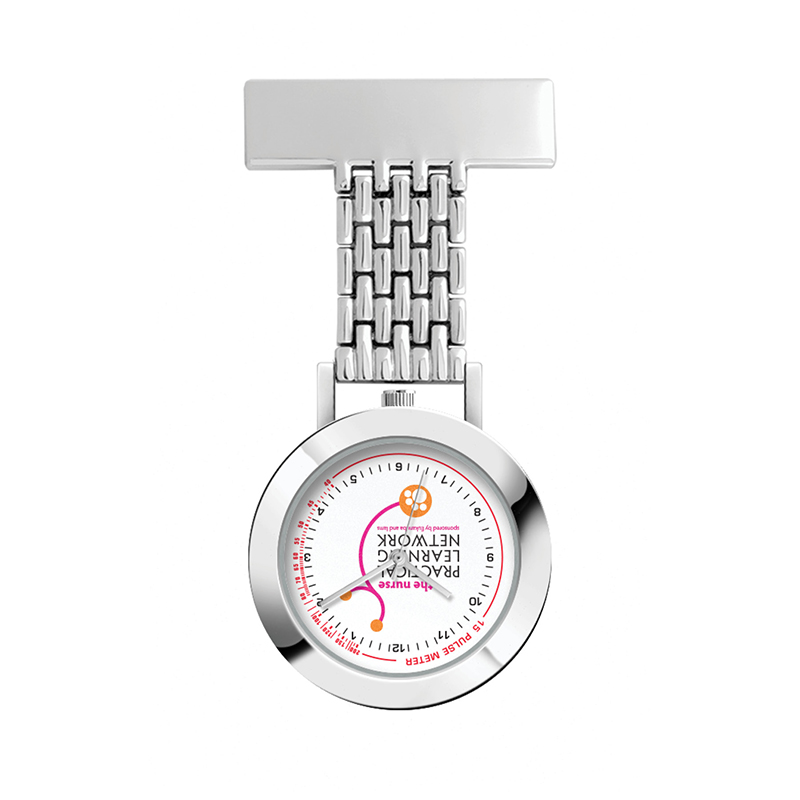 Picture of Wc8219 33mm Metal Silver Case, Nurse Watch, 3 Hand Mvmt, Rectangular Metal Clip