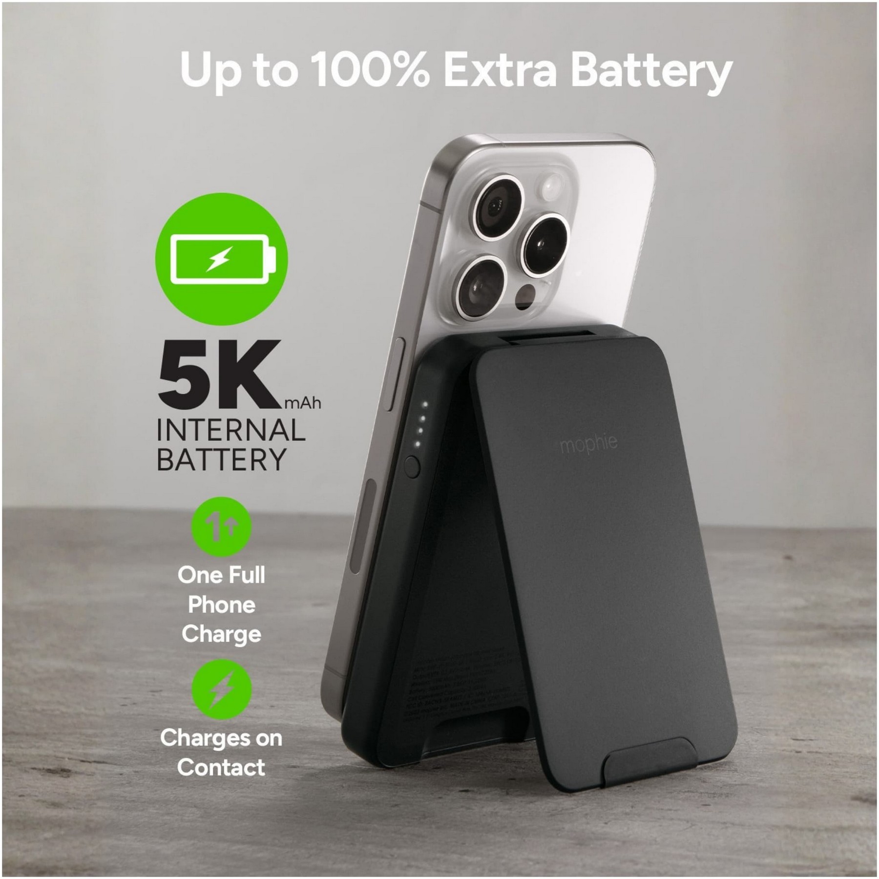 Picture of mophie® Snap+5000 mAh Wireless Power Bank w/ Stand