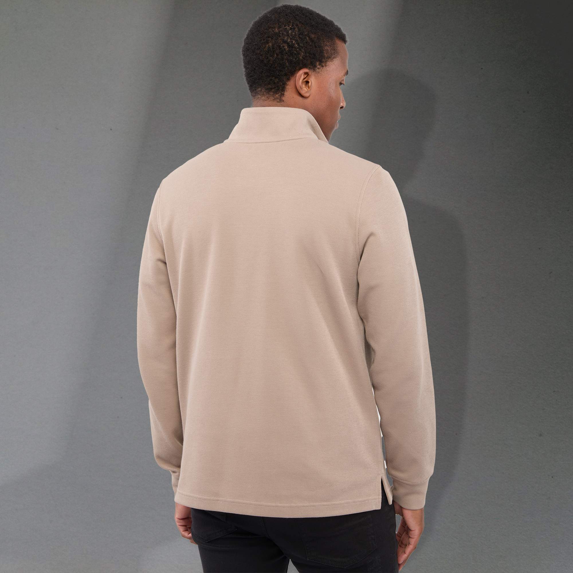 Picture of Men's HUDSON Eco Knit Quarter Zip Ribbed Sweater