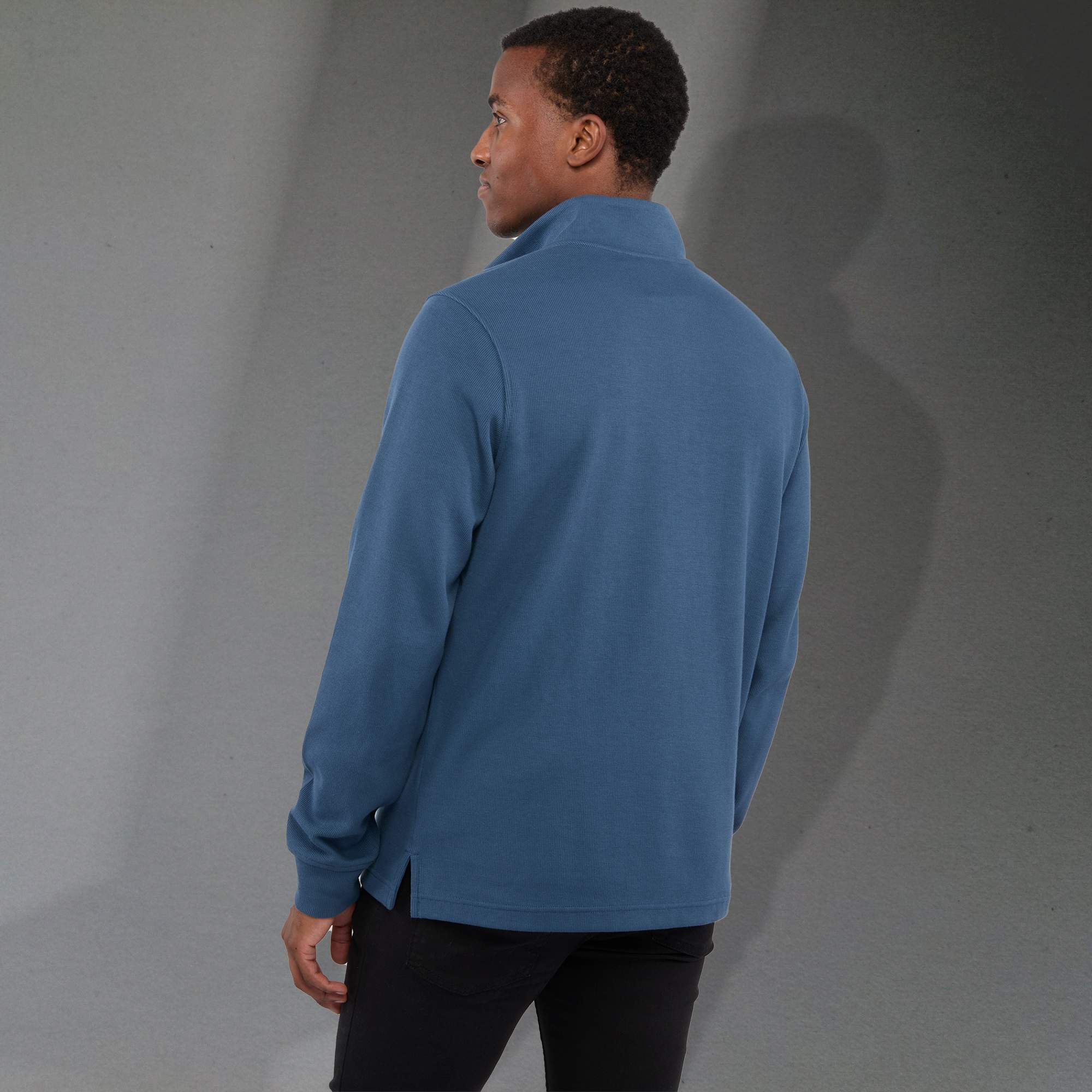 Picture of Men's HUDSON Eco Knit Quarter Zip Ribbed Sweater