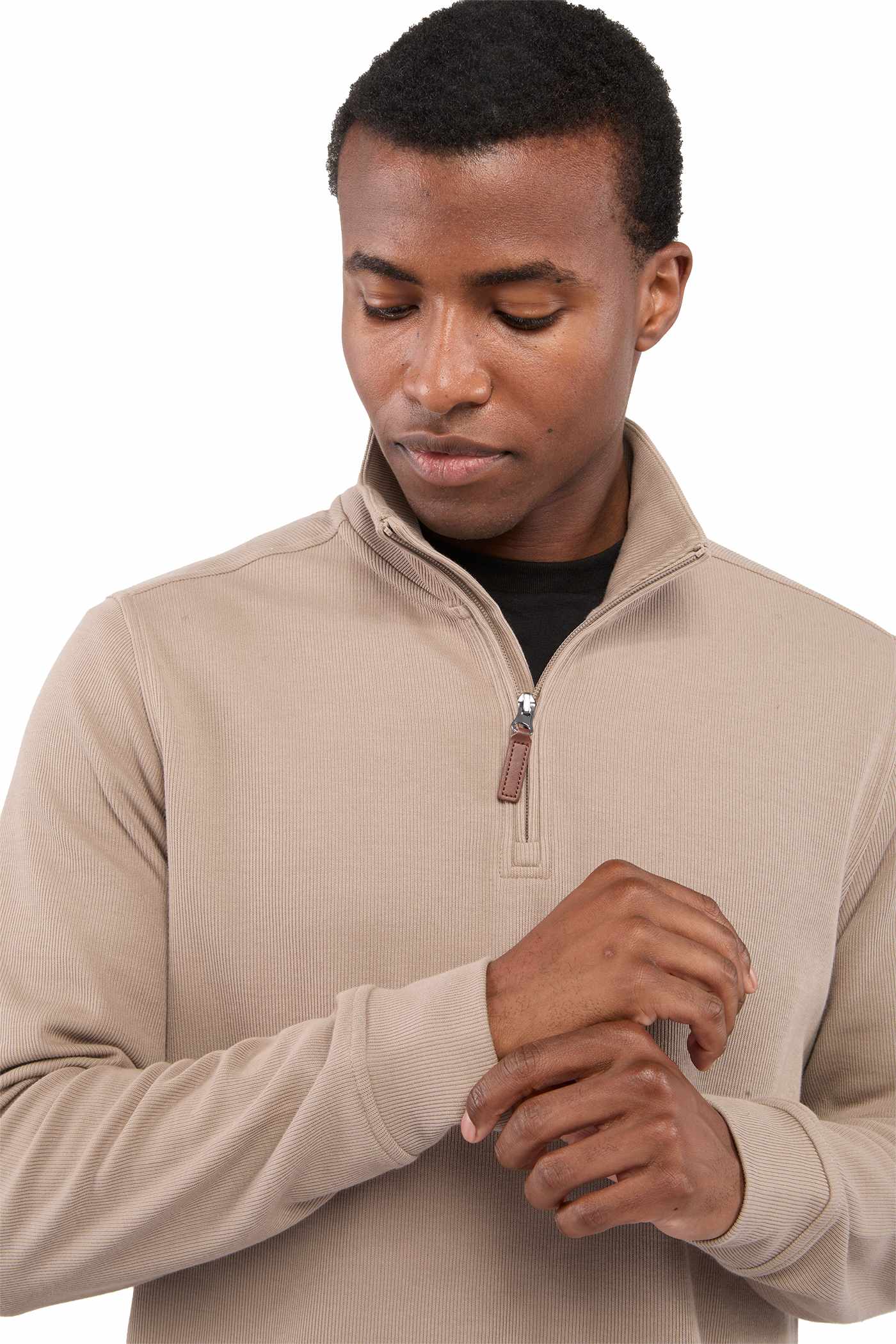 Picture of Men's HUDSON Eco Knit Quarter Zip Ribbed Sweater