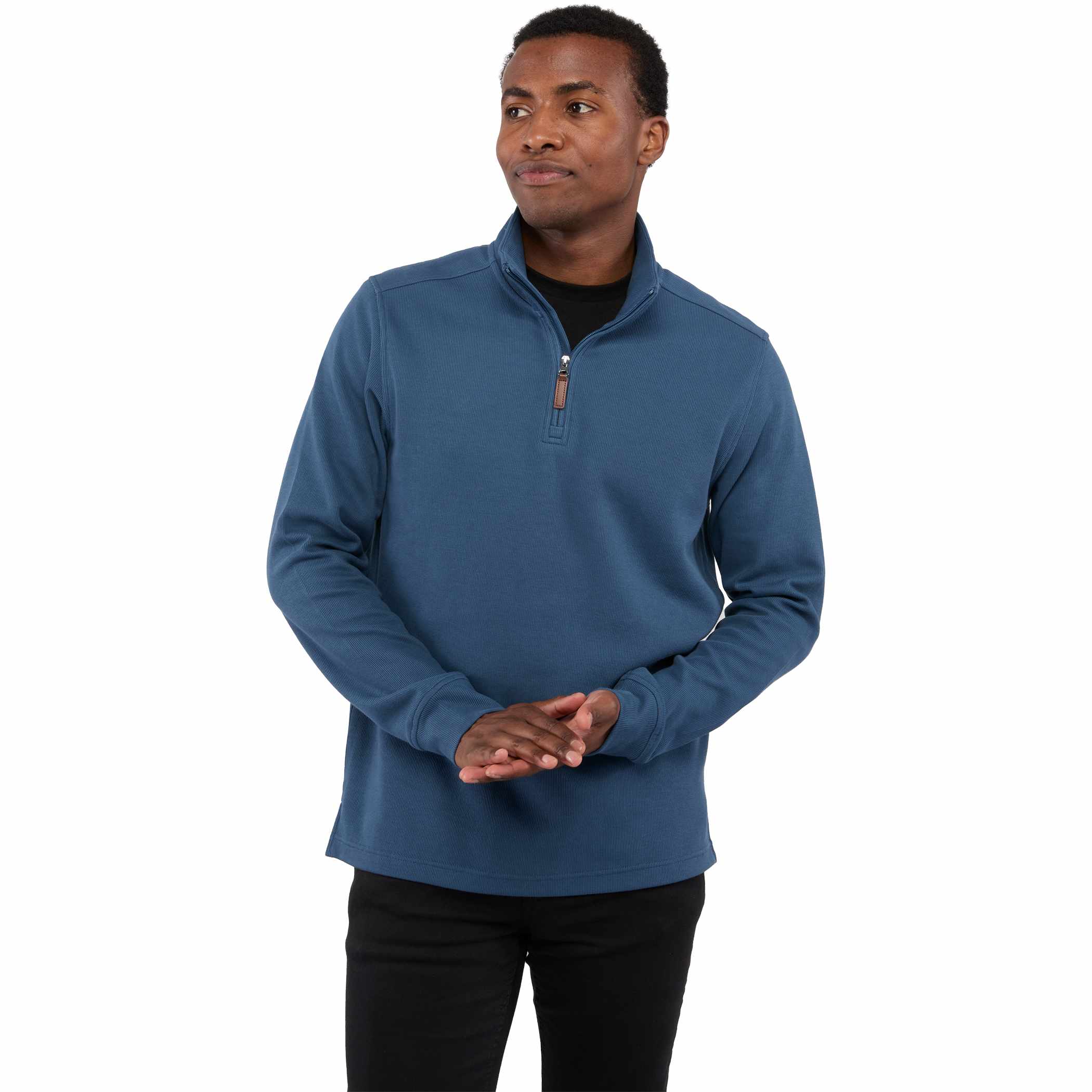 Picture of Men's HUDSON Eco Knit Quarter Zip Ribbed Sweater