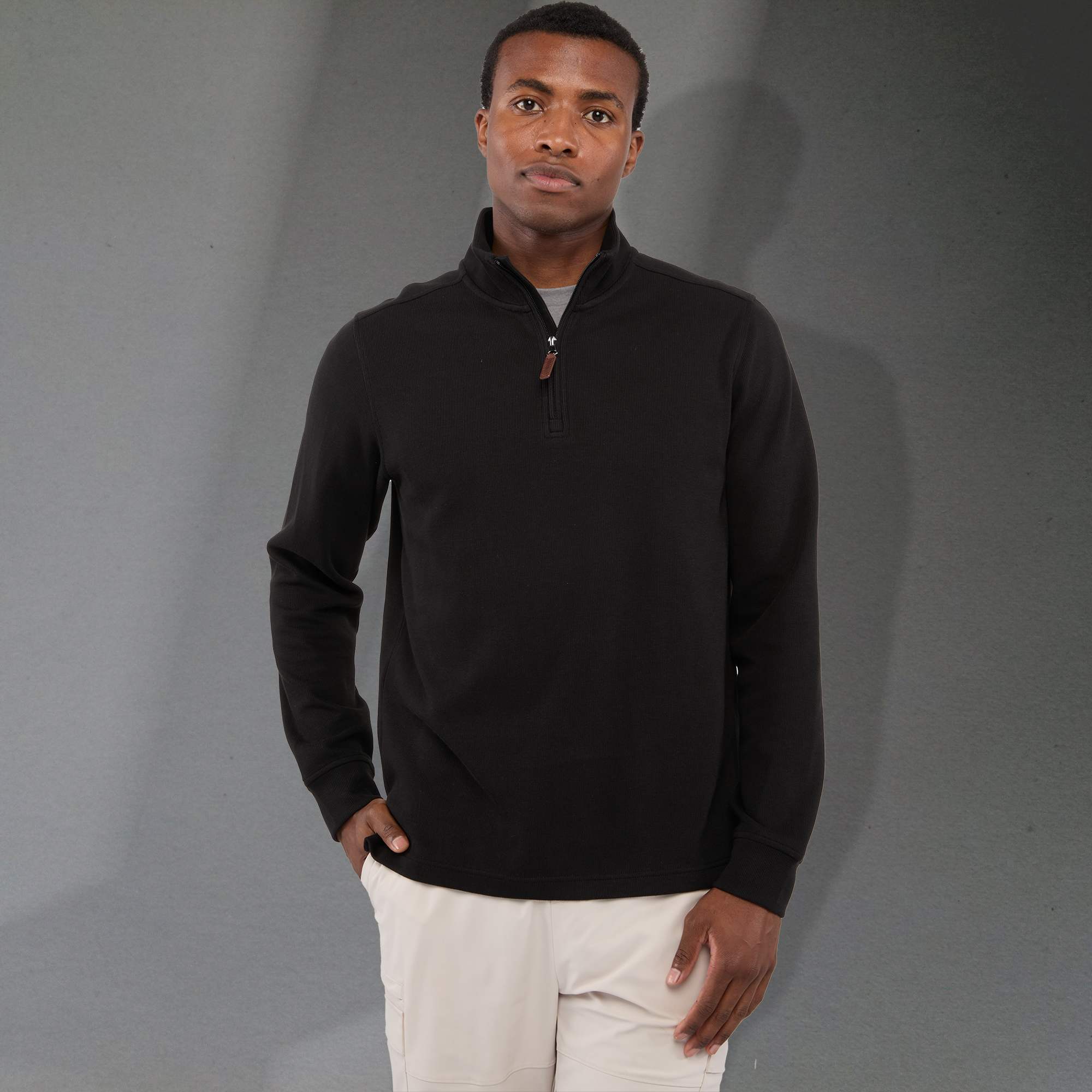 Picture of Men's HUDSON Eco Knit Quarter Zip Ribbed Sweater