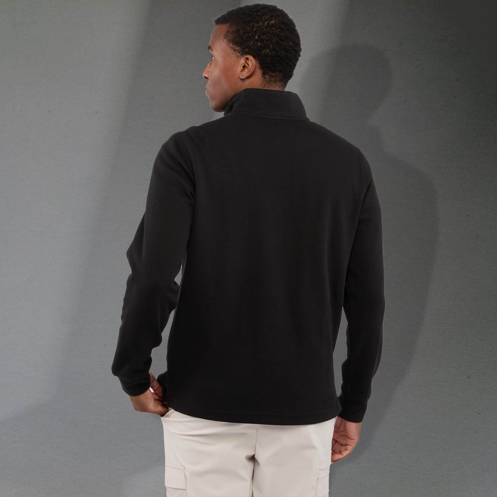 Picture of Men's HUDSON Eco Knit Quarter Zip Ribbed Sweater