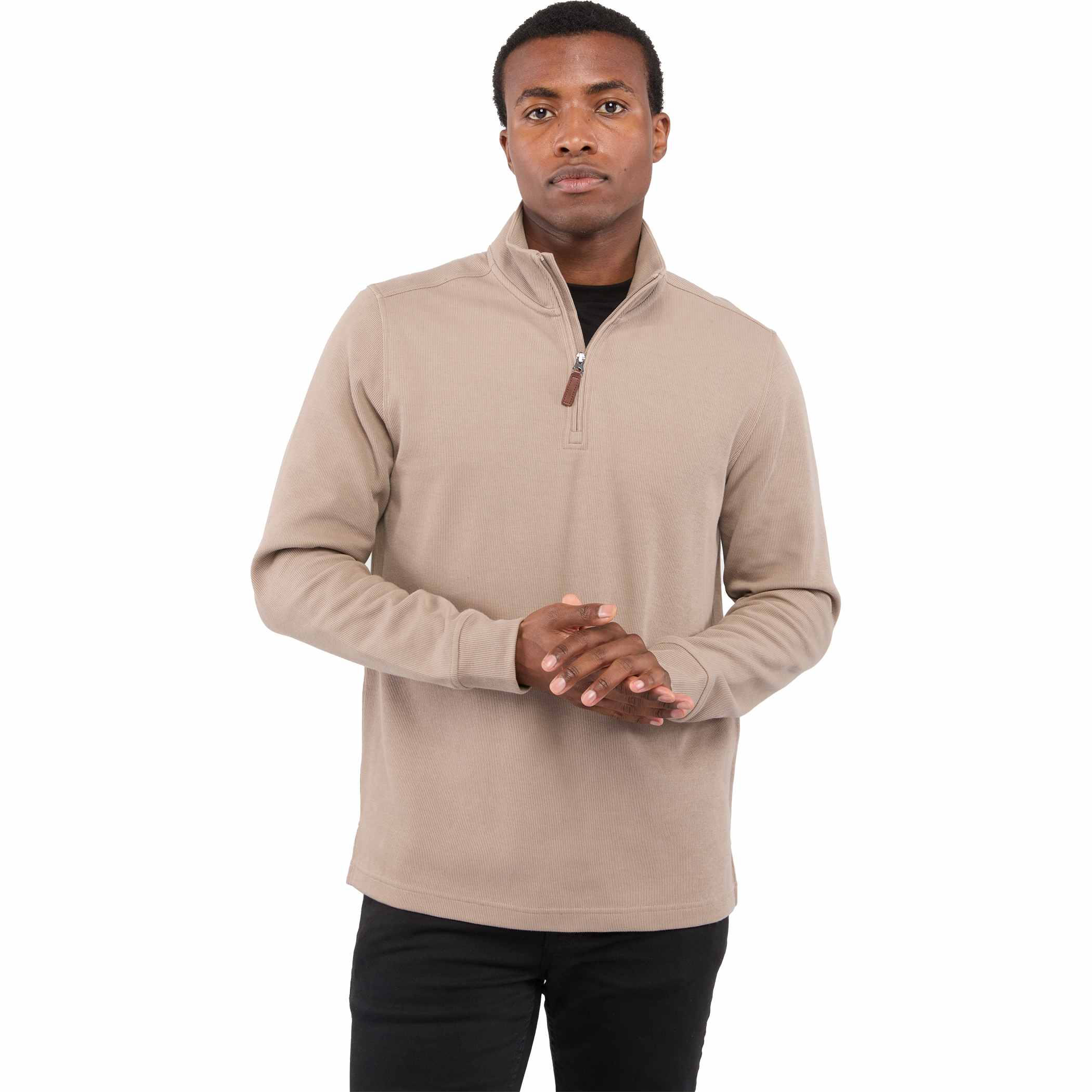 Picture of Men's HUDSON Eco Knit Quarter Zip Ribbed Sweater