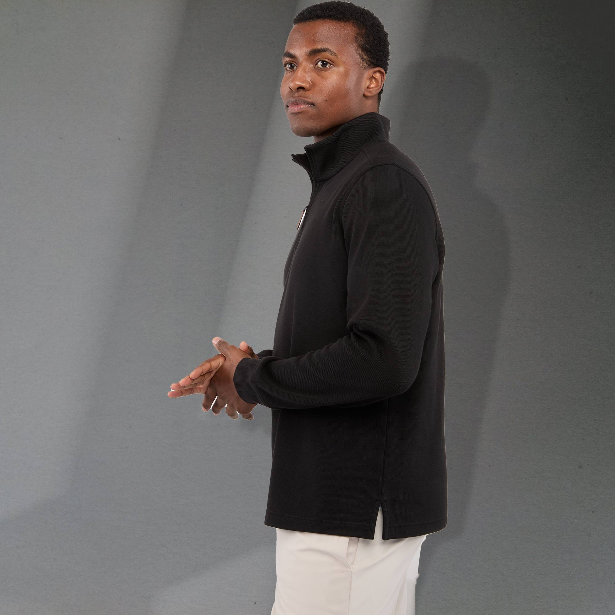 Picture of Men's HUDSON Eco Knit Quarter Zip Ribbed Sweater