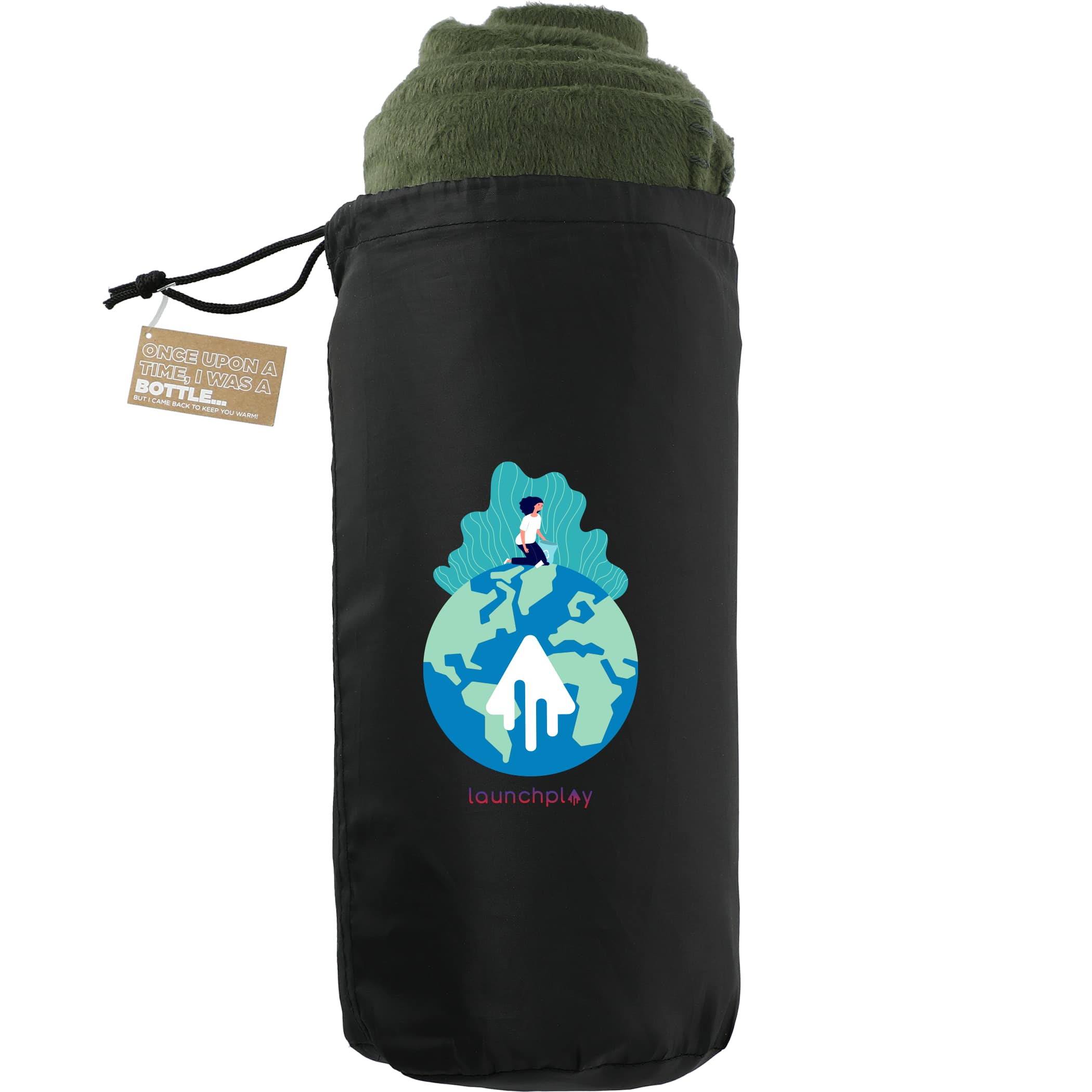 Picture of 100% Recycled PET Fleece Blanket with rPET Pouch