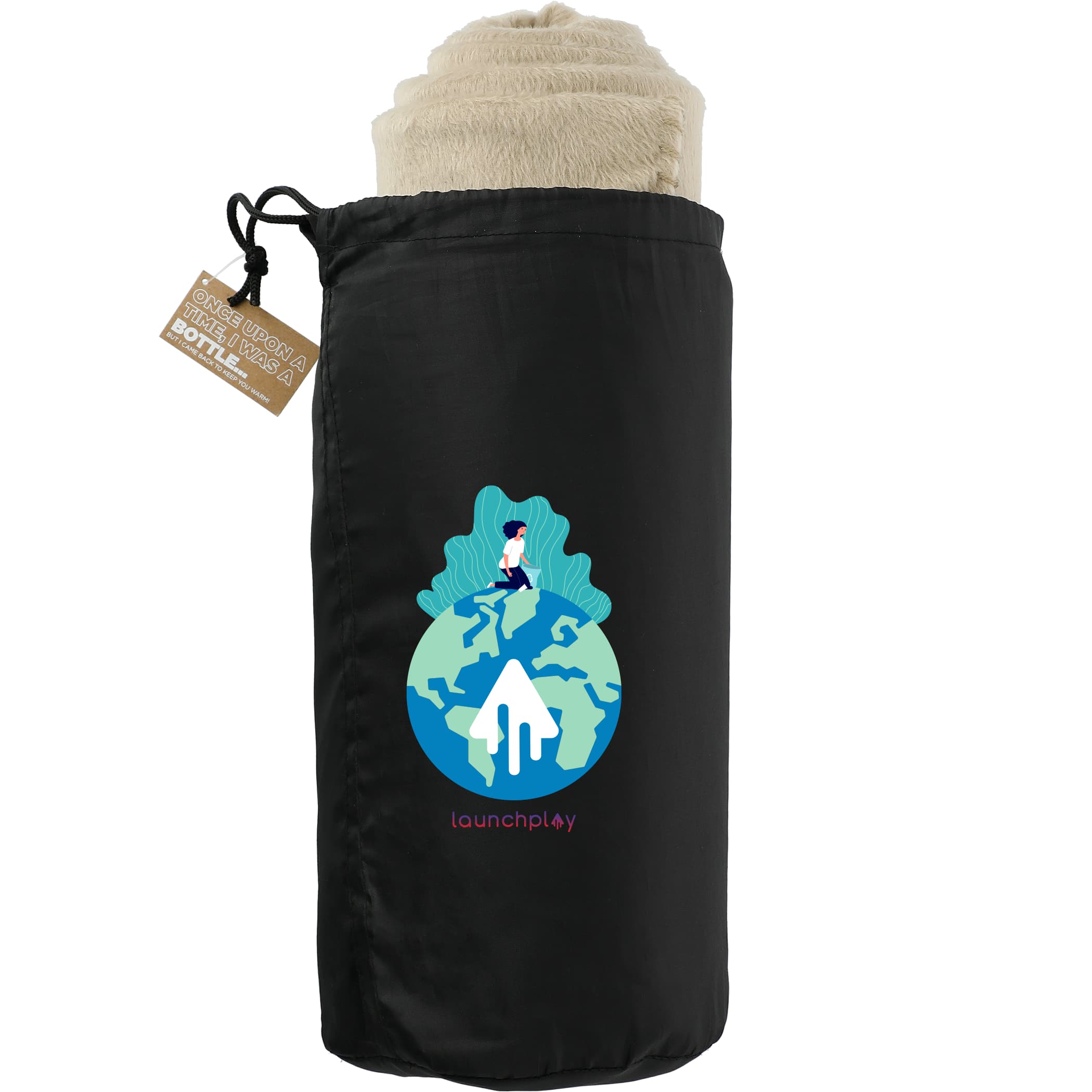 Picture of 100% Recycled PET Fleece Blanket with rPET Pouch