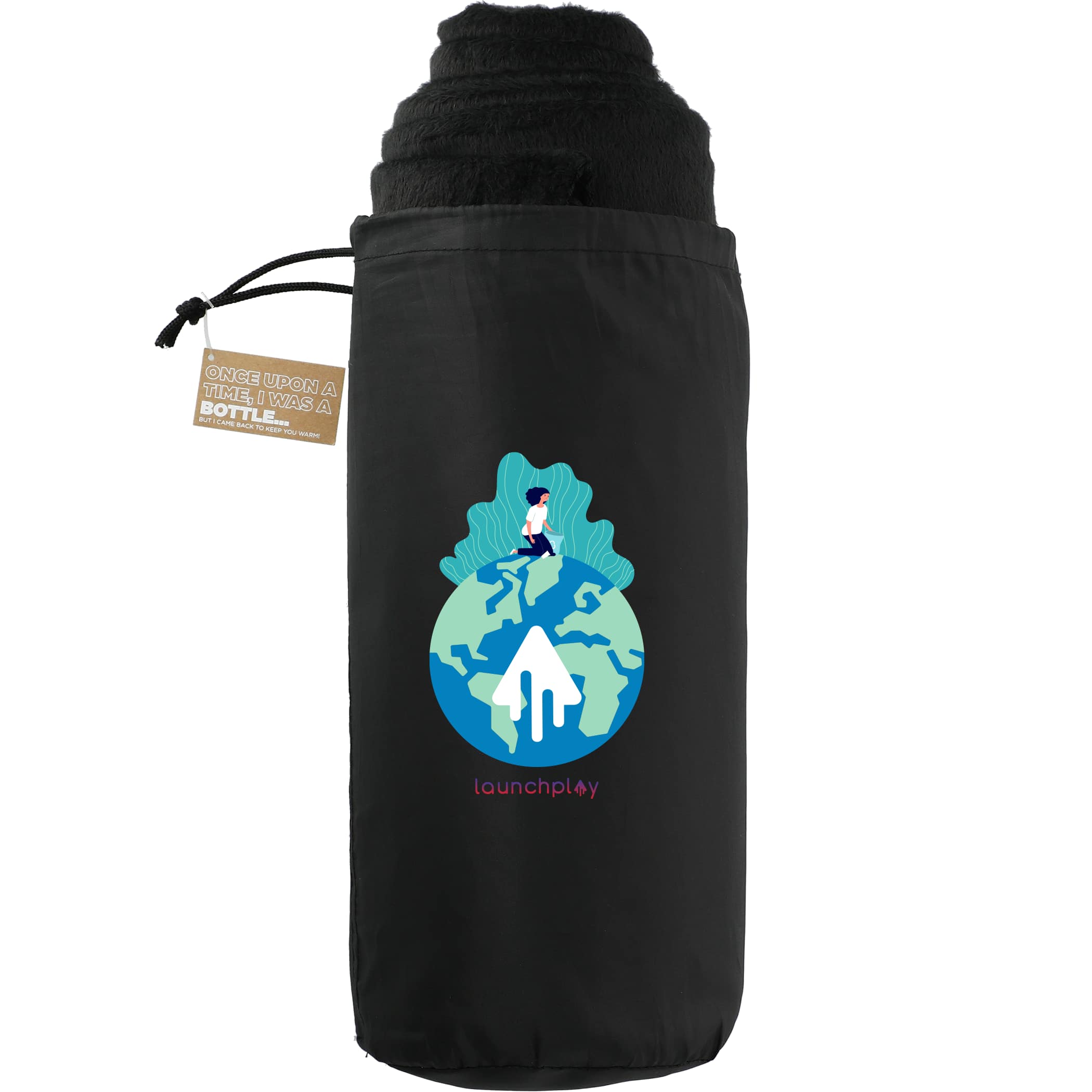 Picture of 100% Recycled PET Fleece Blanket with rPET Pouch