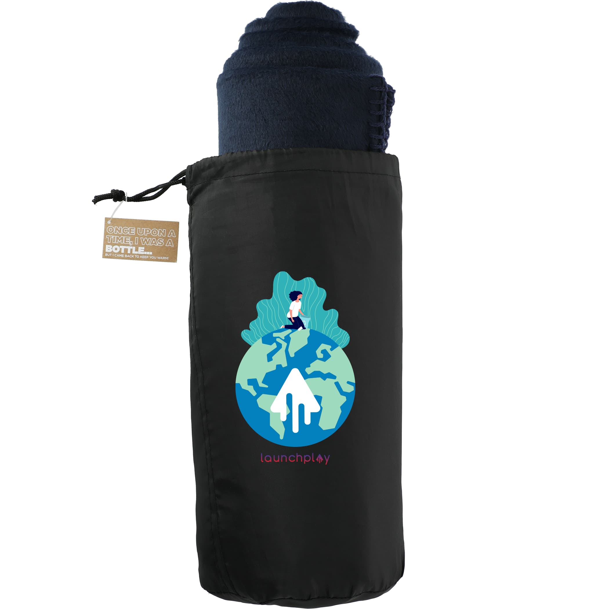 Picture of 100% Recycled PET Fleece Blanket with rPET Pouch