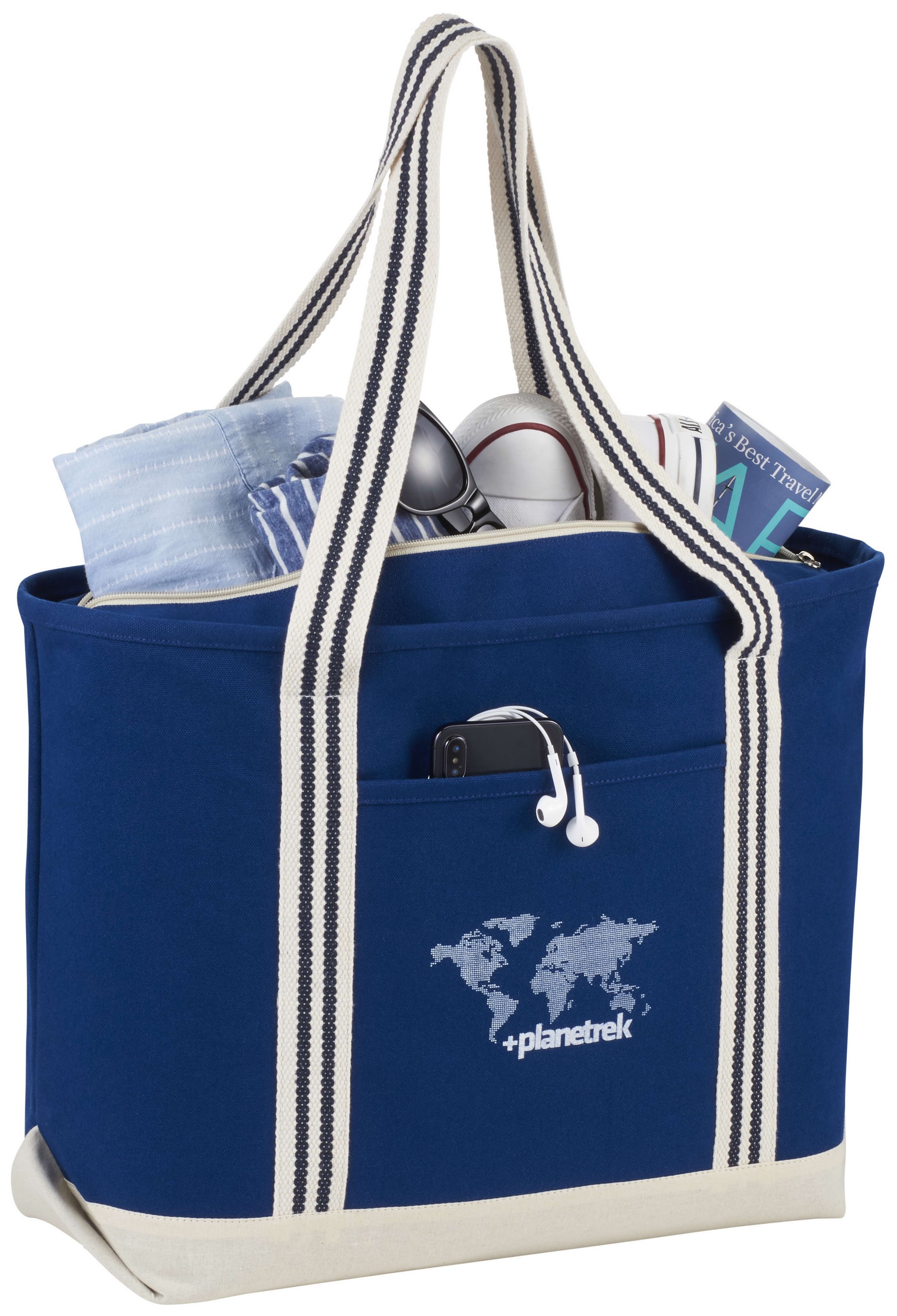 Picture of Atlantic Stripe 20oz Cotton Zippered Boat Tote