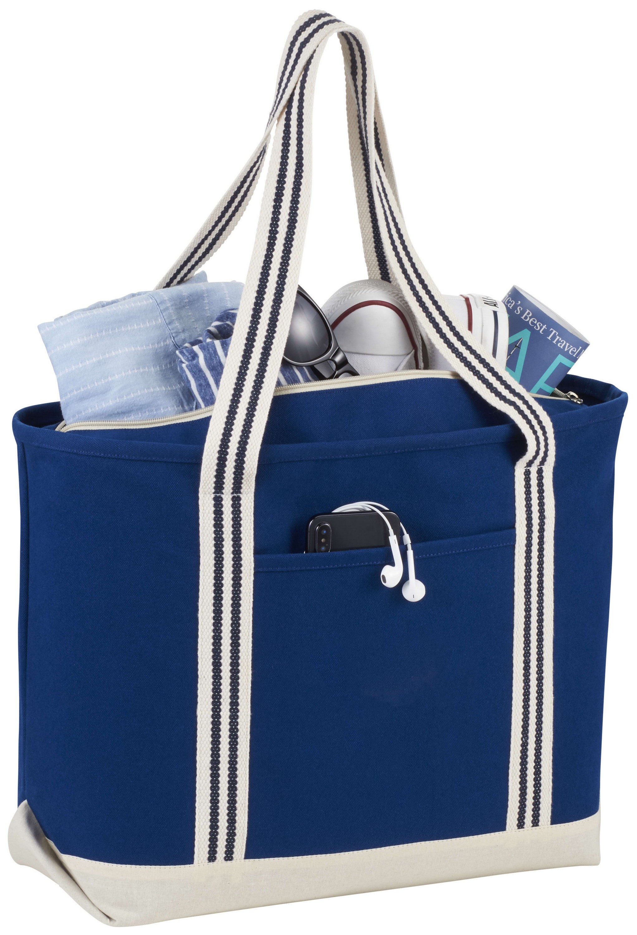 Picture of Atlantic Stripe 20oz Cotton Zippered Boat Tote