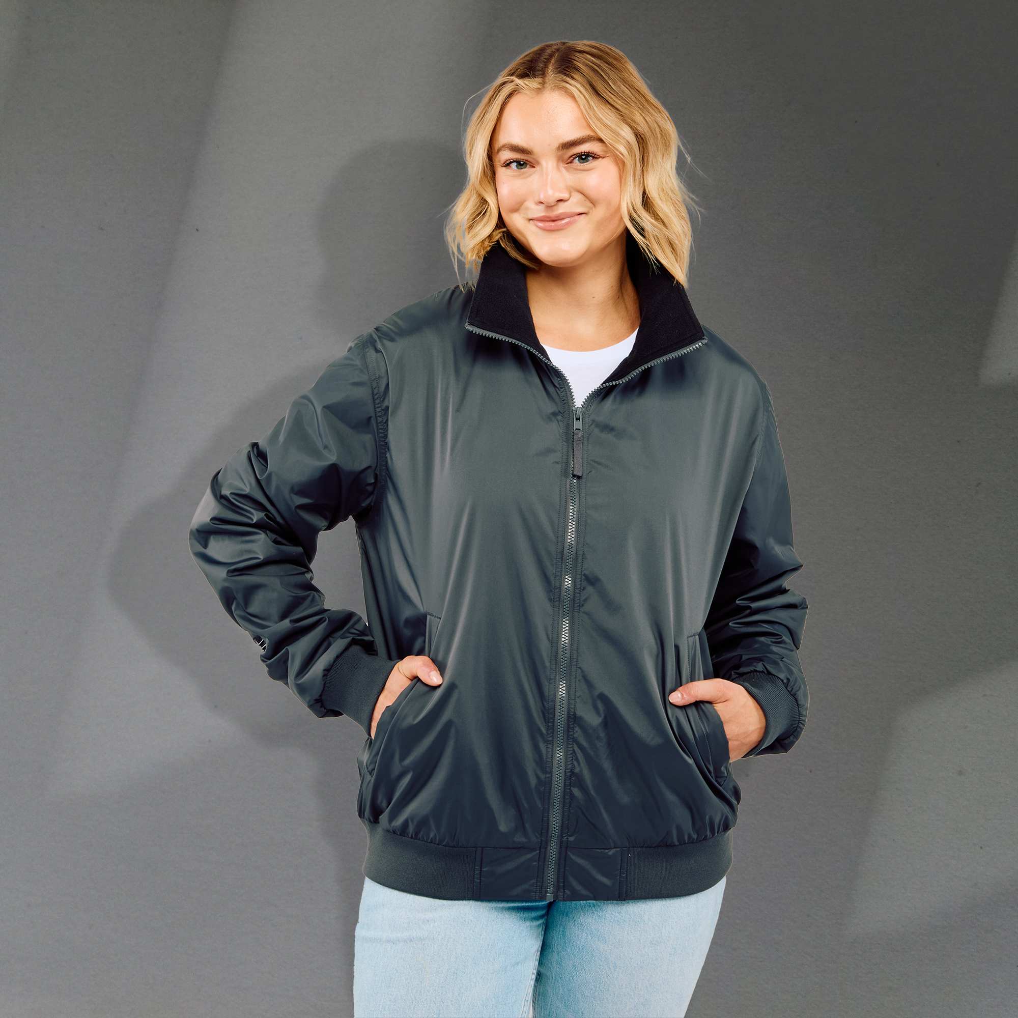 Picture of Gender Neutral BELFORD Eco Fleece Lined Full Zip Bomber Jacket