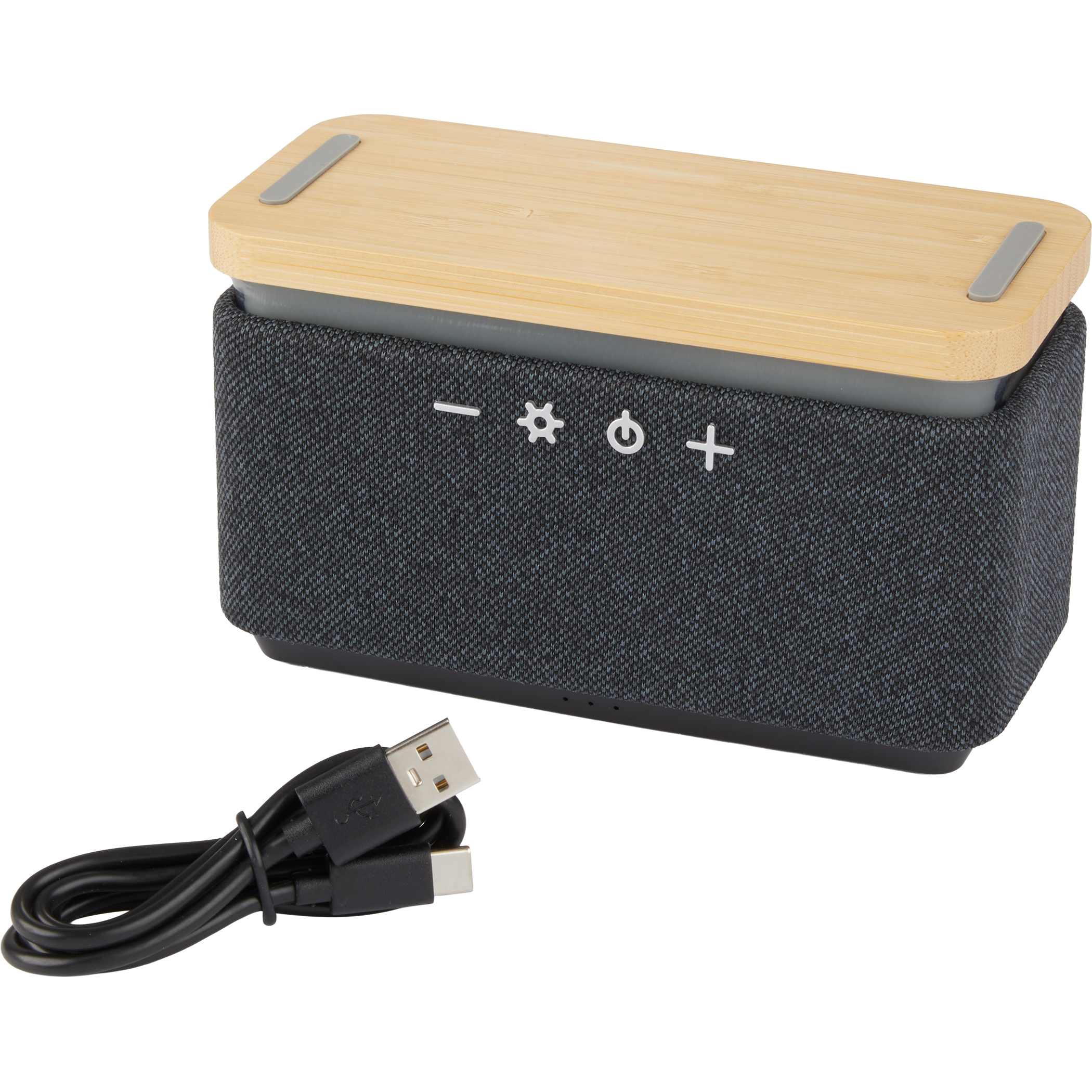 Picture of Boost Fabric and Bamboo Wireless Charging Speaker