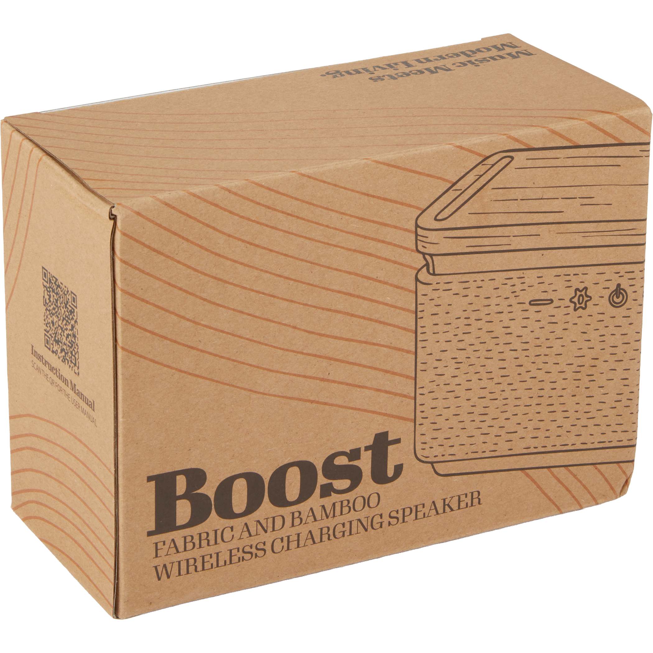 Picture of Boost Fabric and Bamboo Wireless Charging Speaker
