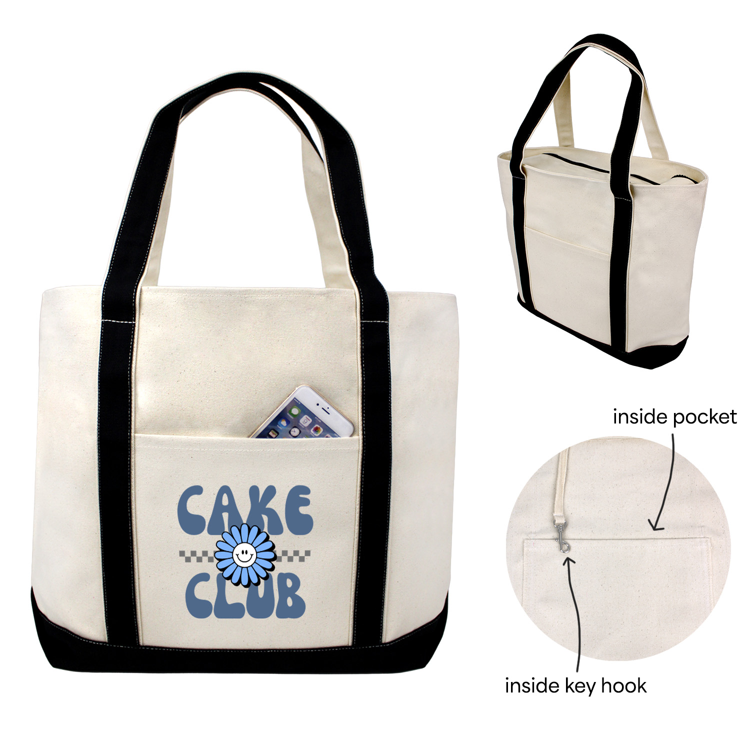 Picture of New! Jumbo Canvas Zipper Boat Tote