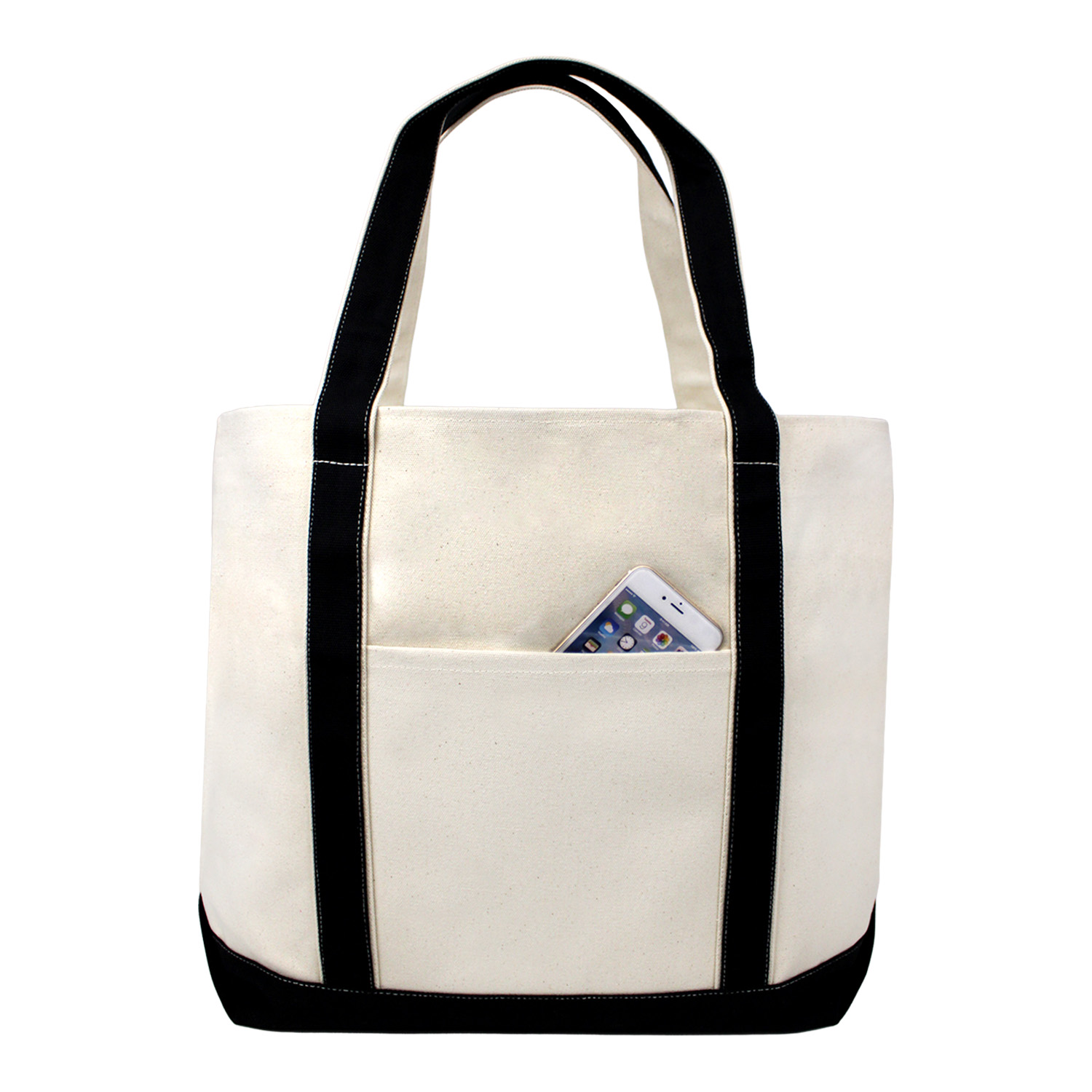 Picture of New! Jumbo Canvas Zipper Boat Tote