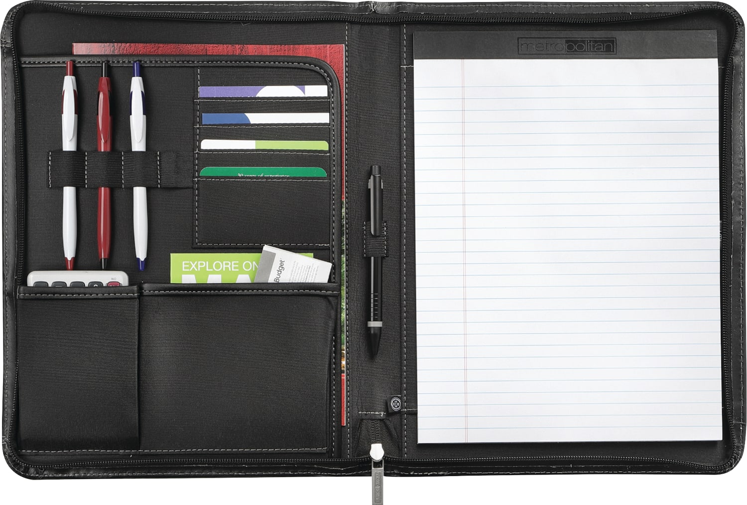 Picture of Metropolitan Leather Zippered Padfolio with FSC® Mix Paper