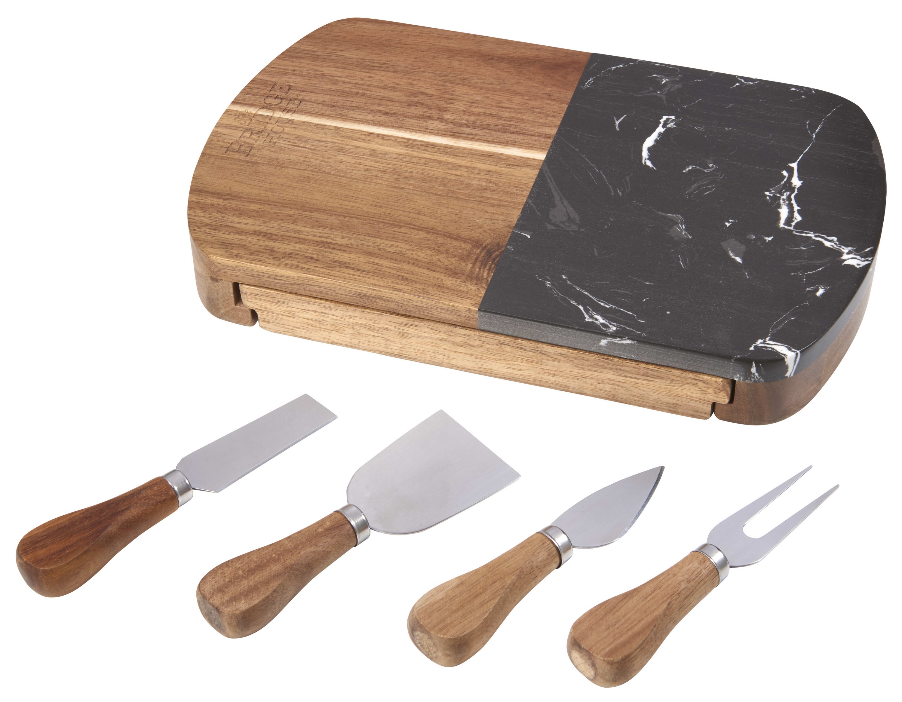 Picture of Black Marble Cheese Board Set with Knives