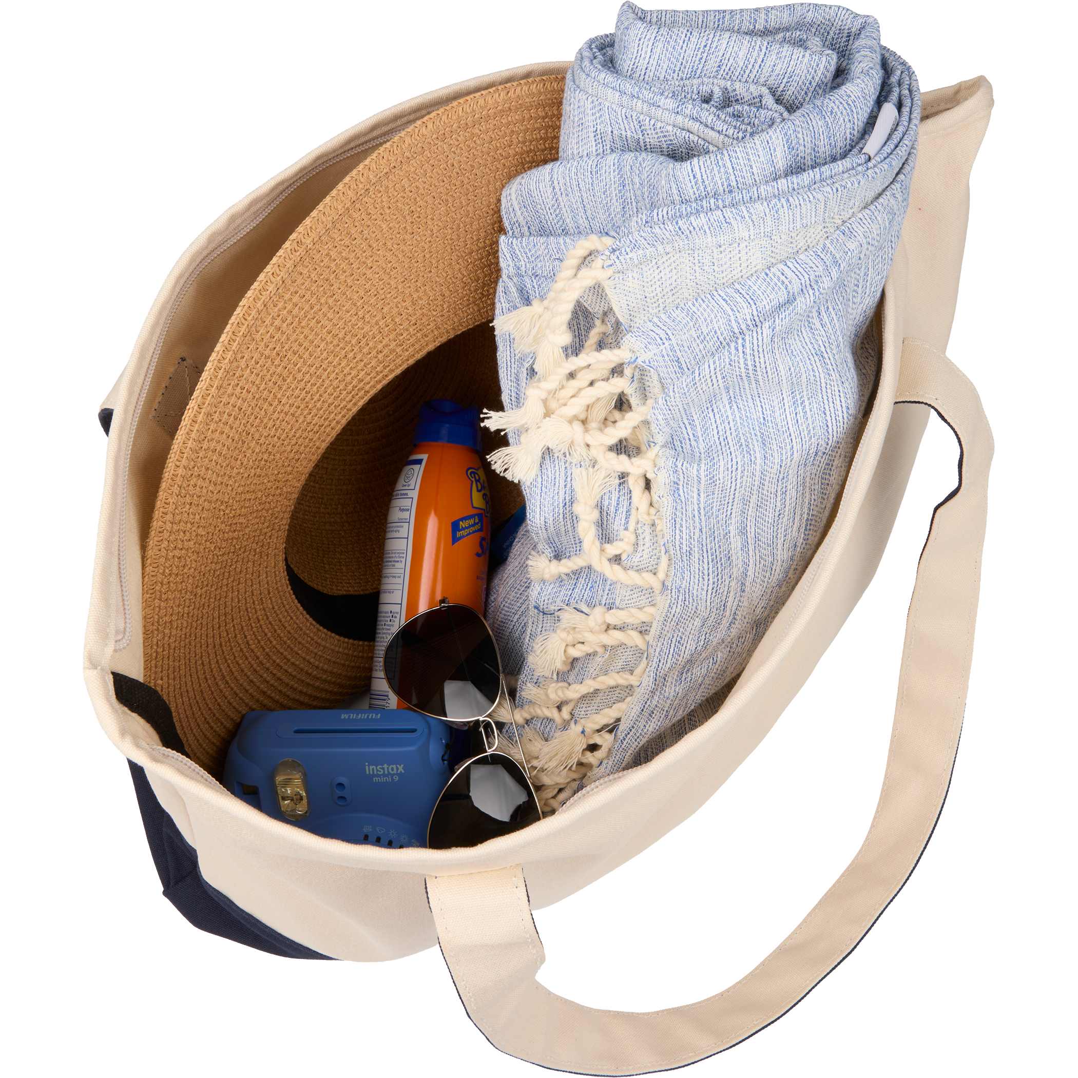 Picture of Color Accent Zippered Cotton Tote